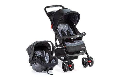 Carrinho de bebê Carrinho de bebê - Carrinho de bebê preto com bebê conforto