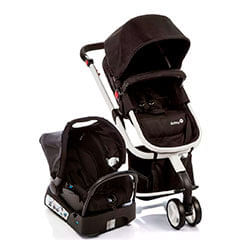 Carrinho de bebê - Carrinho de bebê para passeio Carrinho de bebê - Carrinho de bebê preto para passeio com bebê conforto
