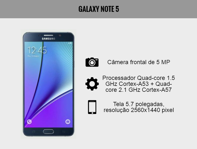 Smartphone Galaxy Note 5: detalhes importantes para selfies