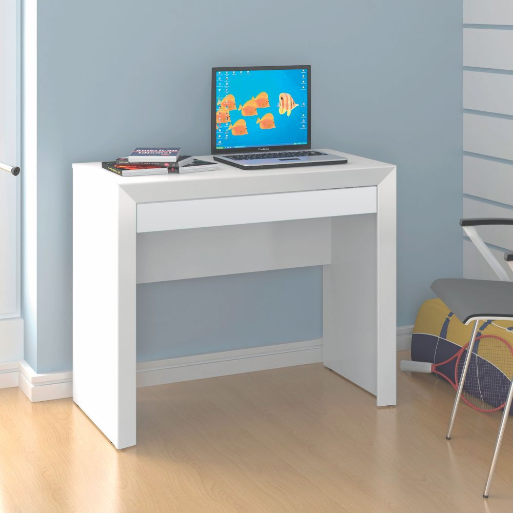 Mesa Balc u00e3o Escritório para Notebook com 1 Gaveta Branco Comprar no ShopFácil uma empresa Balcao No Quarto ~ Mesa Balc u00e3o Escritório para Notebook com 1 Gaveta Branco Comprar no ShopFácil uma empresa