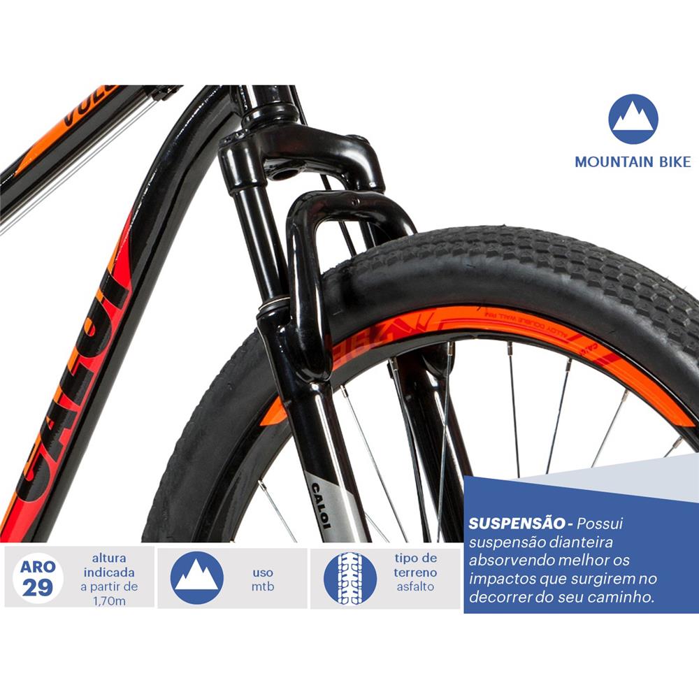 Bicicleta aro 29 caloi vulcan com suspensão dianteira Clearance