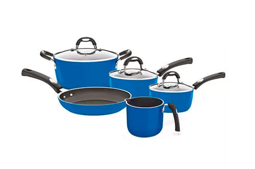 Panela Tramontina Mônaco Avulsa e Conjunto Panela Tramontina Mônaco Azul