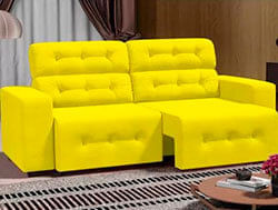 Sofá - Sofá 4 lugares Sofá 4 lugares Amarelo