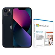 Apple iPhone 13 256GB Meia-Noite Tela 6,1" 12MP - iOS + Microsoft 365 Personal Office 365 apps 1TB