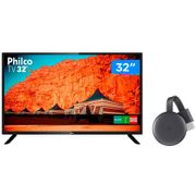 TV D-LED 32" Philco PTV32F10D 2 HDMI - 1 USB + Chromecast 3 Streaming Device Google