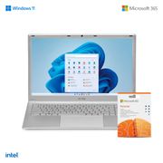 Notebook Ultra, Win 11 Home, Intel Celeron, 4GB 120GB SSD, Tela 15,6", Tecla Netflix + Microsoft 365 Personal 1TB Prata - UB220OUT [Reembalado] UB220OUT