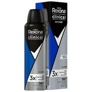 Desodorante Antitranspirante Aerossol Rexona Clinical Men Clean 150ml