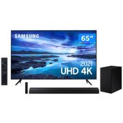 Smart TV 65" Crystal 4K Samsung 65AU7700 Wi-Fi HDR - Alexa Built in + Soundbar Samsung HW-A555/ZD 410W
