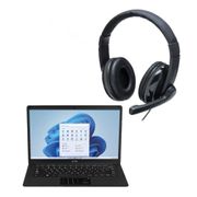 Combo Office - Notebook Ultra com Windows 11 Home Intel Celeron 4GB 120GB SSD 14,1 Pol Microsoft 365 Personal e Headset Pro Conexão P2 30mw - UB235K UB235K