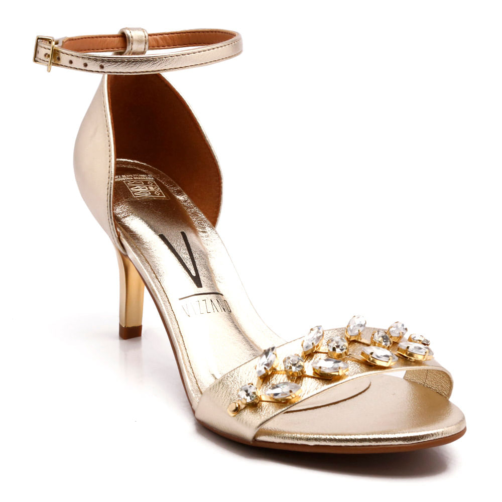 sandalia vizzano dourada com brilho