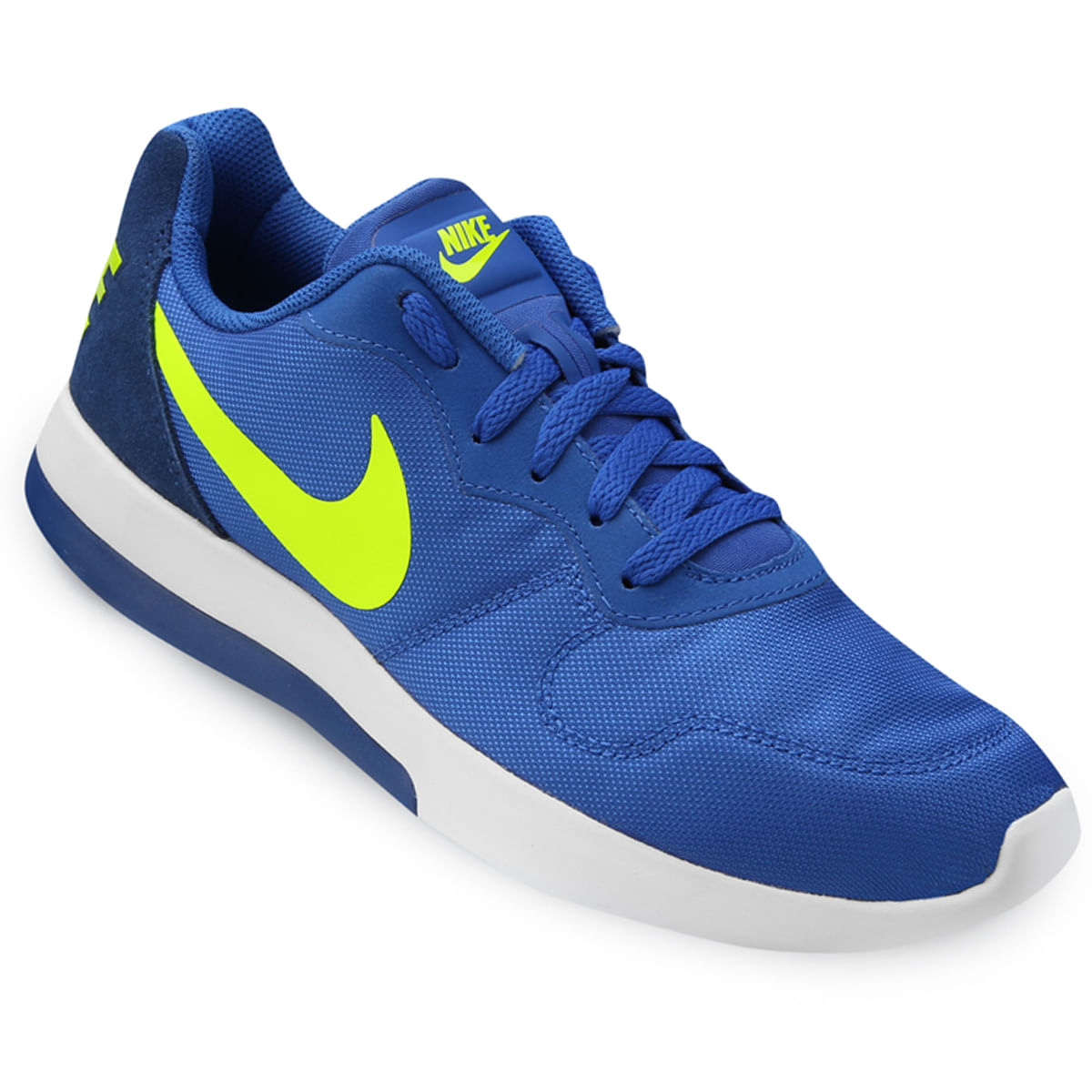 tenis nike azul com verde limão