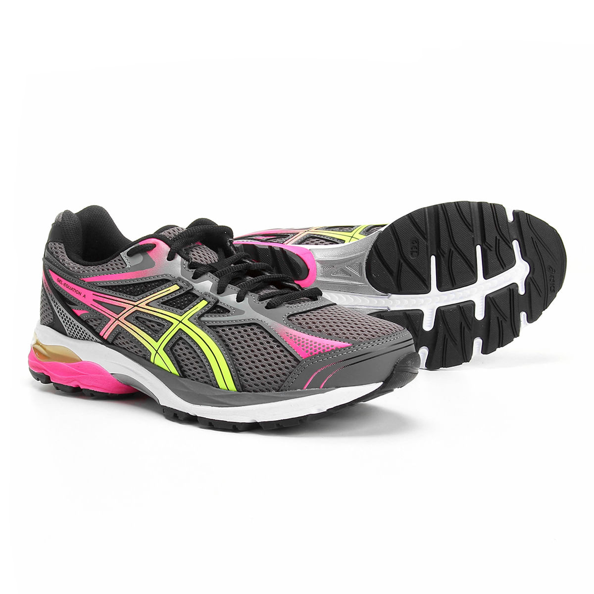 asics feminino cinza e rosa