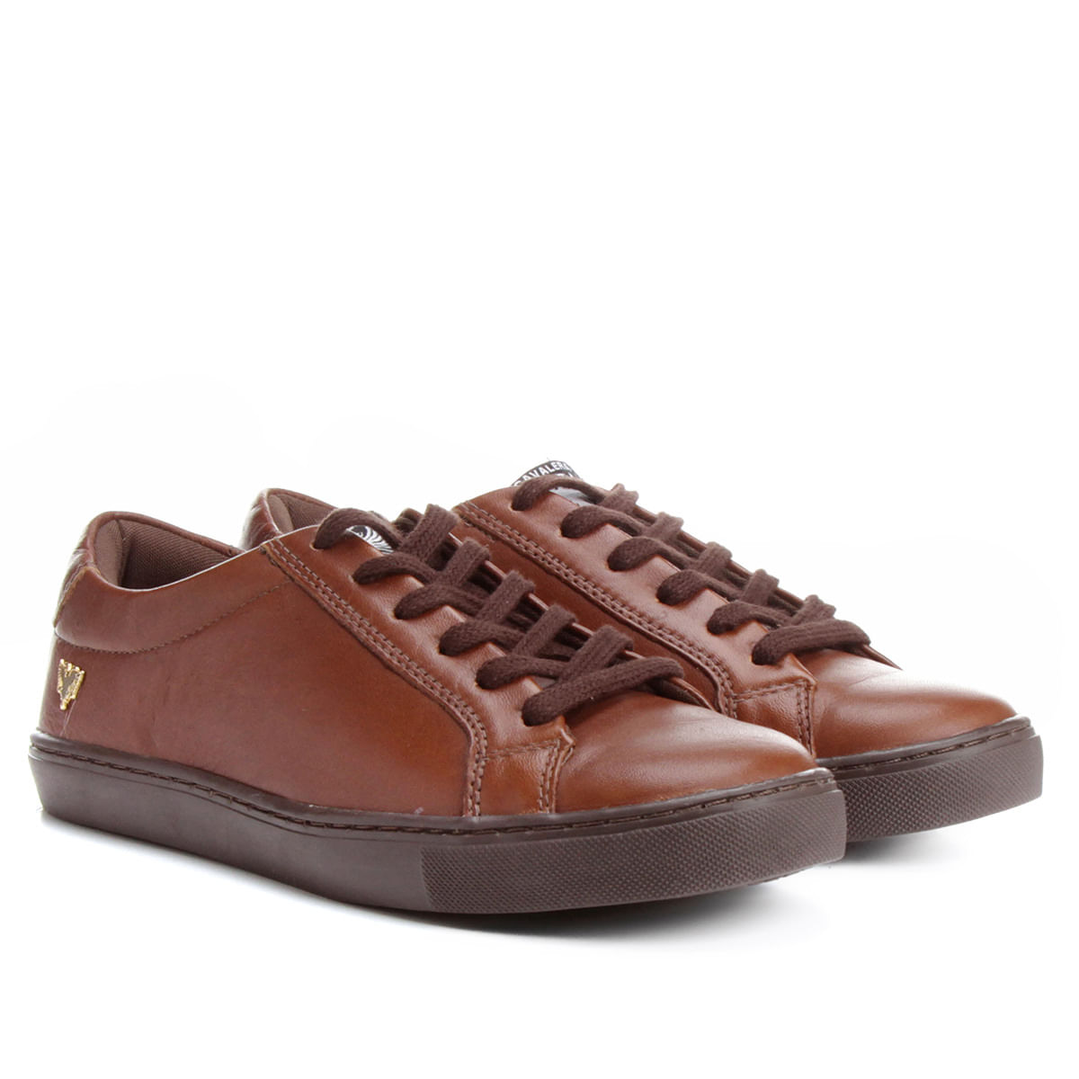 tenis couro marrom feminino
