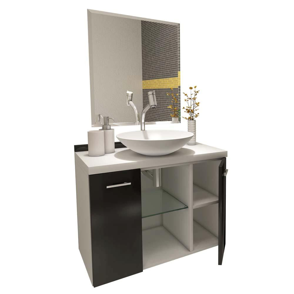 Gabinete para Banheiro VTEC Terra com Cuba e Espelho 50 x 35 x 60 cm