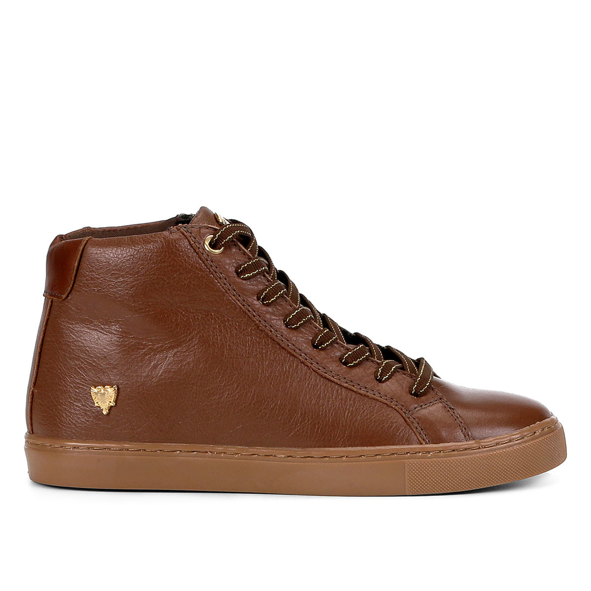 tenis couro marrom feminino