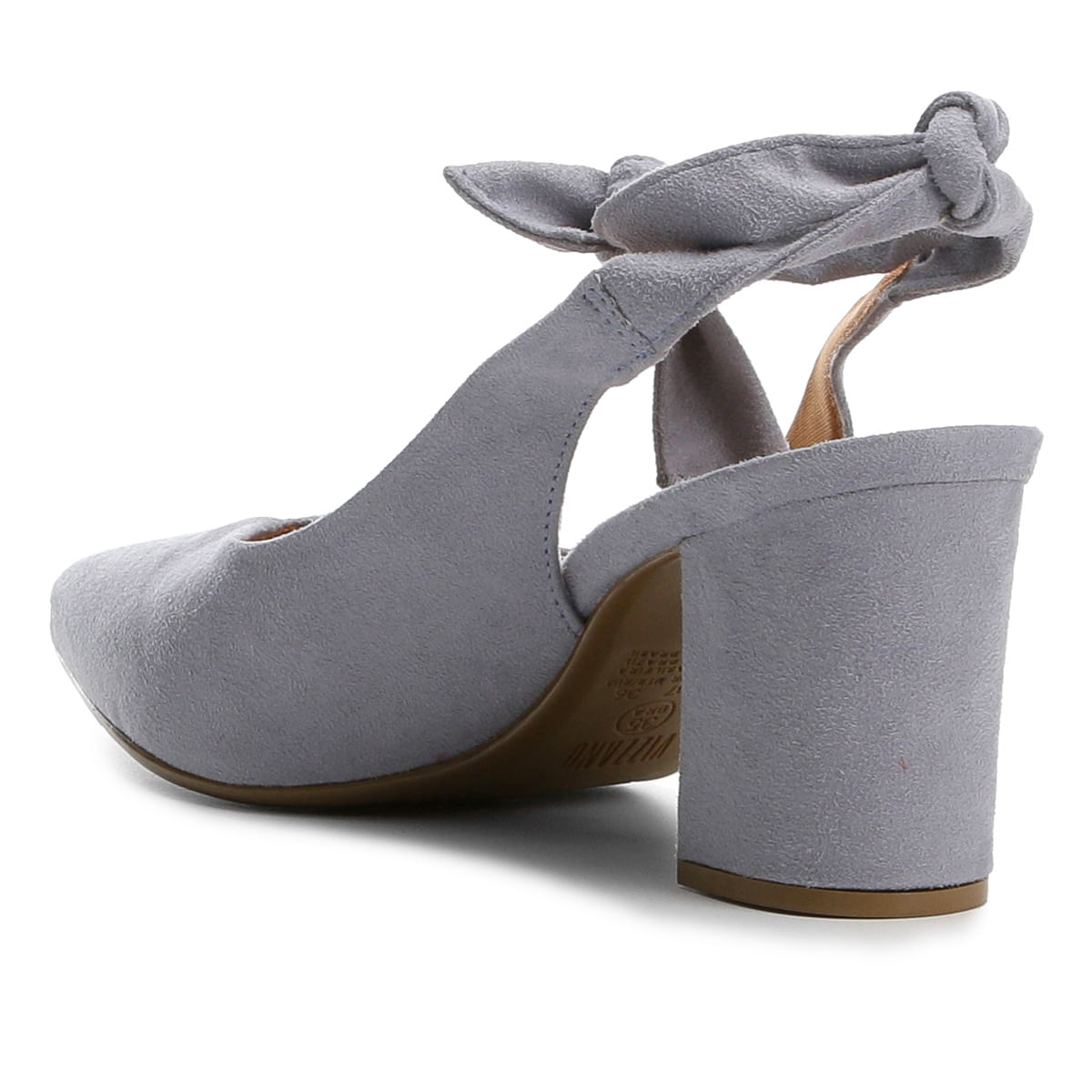 scarpin em suede vizzano amarração bico fino feminino