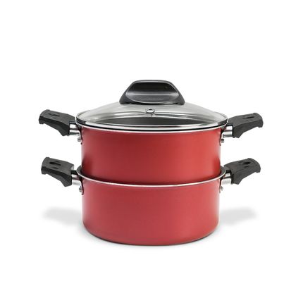 Panela Cozi Vapor Brinox Cor e Vapor com Tampa Cereja 1,45L Menor preço em Panela Cozi Vapor Brinox Cor e Vapor com Tampa Cereja 1,45L