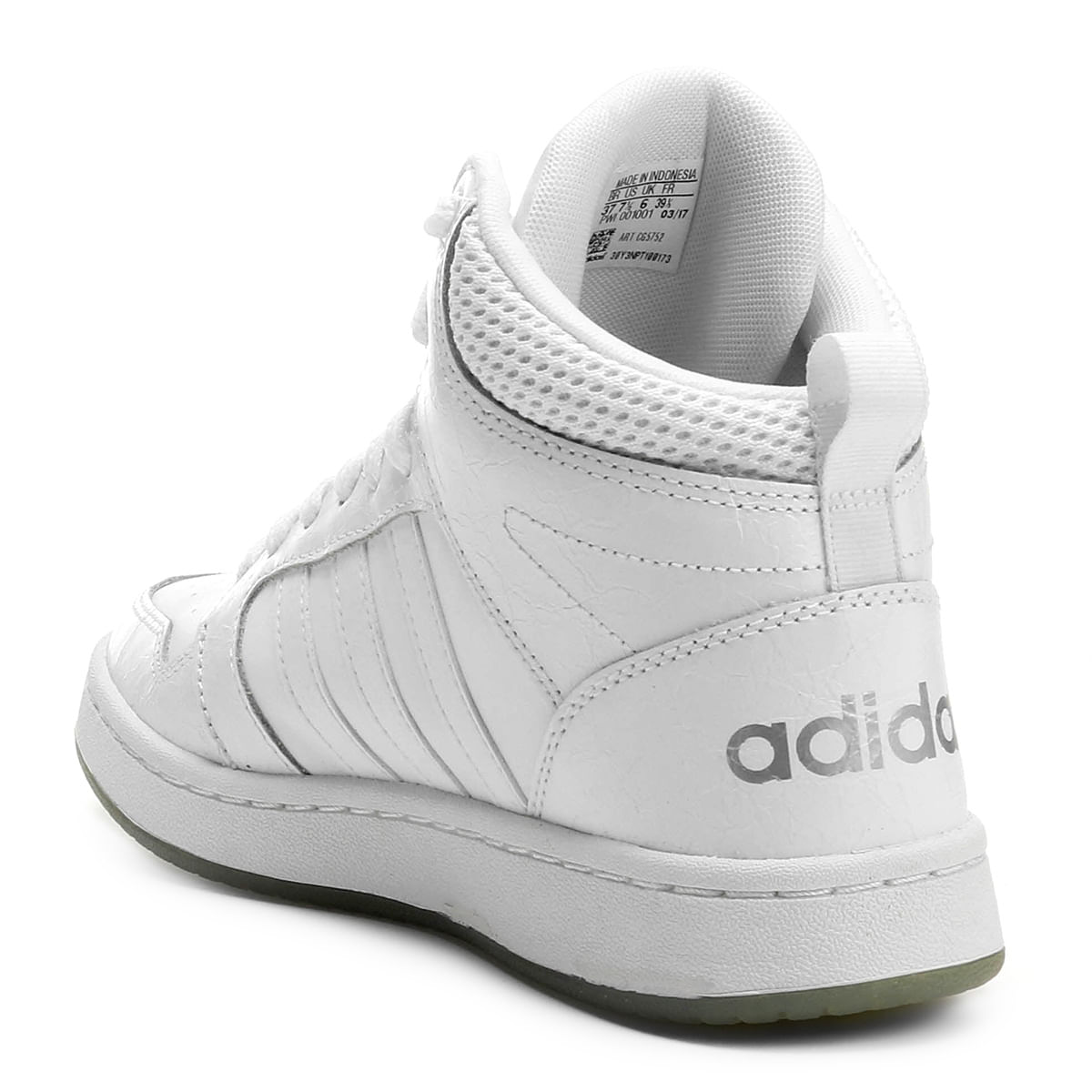 tênis couro cano alto adidas cf super hoops mid masculino