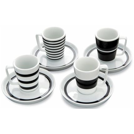 Amigos Tire Shop >> Xícara de café de porcelana S&P branco e preto com 4 peças ... Amigos Tire Shop >> Xícara de café de porcelana S&P branco e preto com 4 peças ...