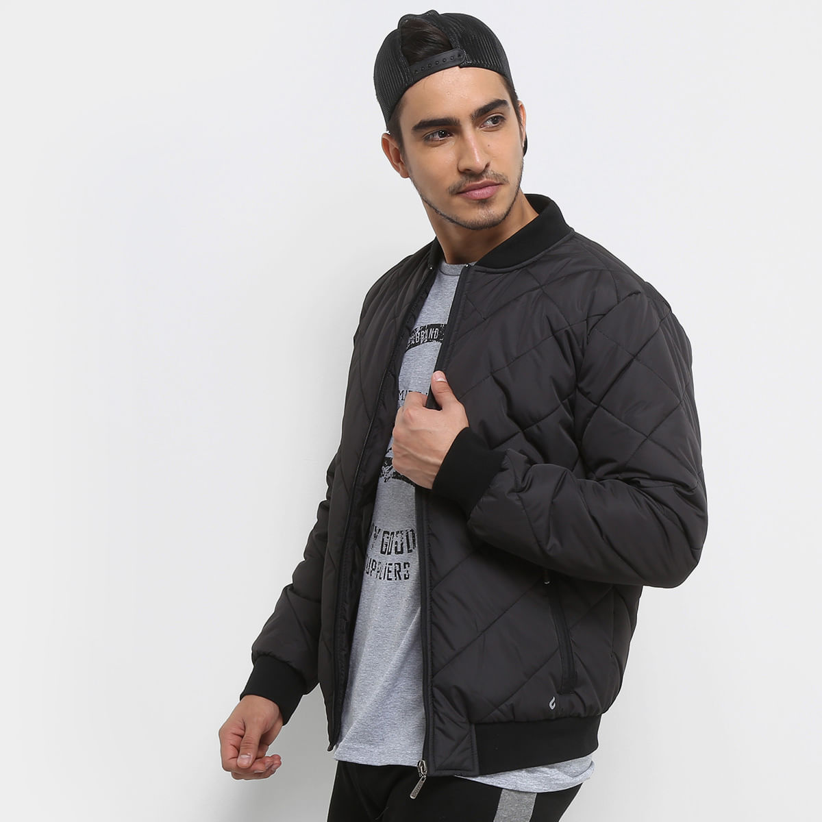 jaqueta bomber nylon