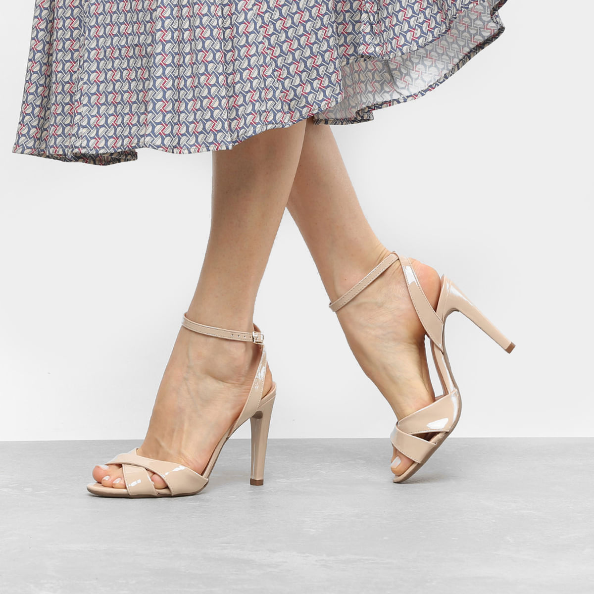 sandália mixage salto fino