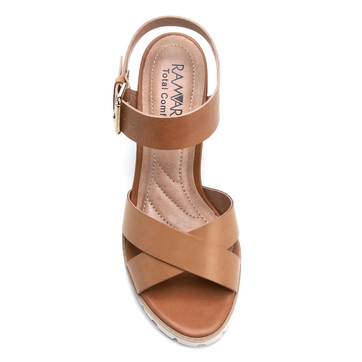 sandália ramarim salto grosso tratorada feminina