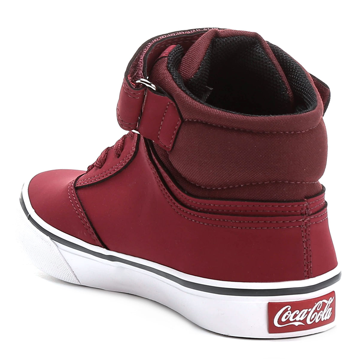tenis coca cola feminino cano alto vermelho