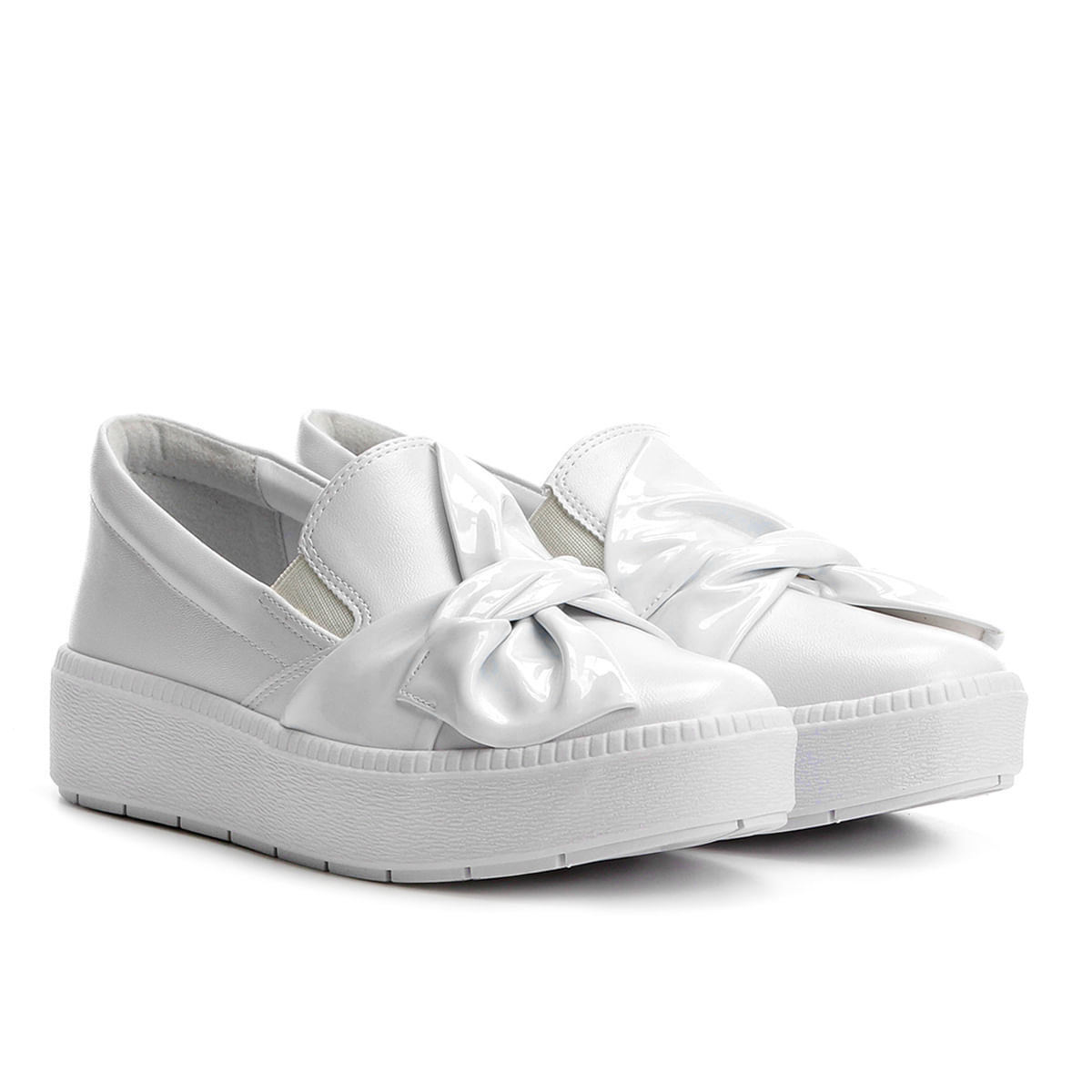 slip on flatform branco