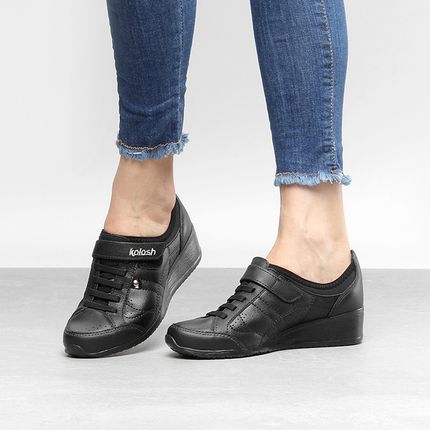 tênis kolosh anabela velcro preto