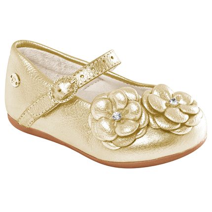 sapato dourado infantil bebe