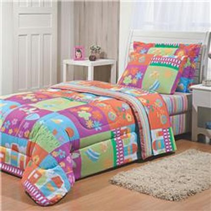 Edredom Solteiro Infantil Andreza Enxovais Dupla Face Gabi