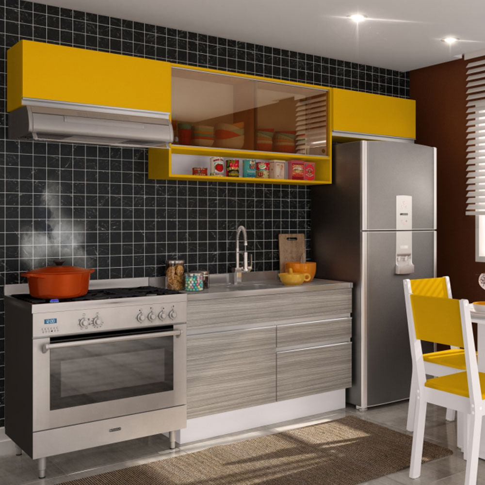 Cozinha Glamy Marina Branco Ravena Amarelo Madesa Comprar No Cozinha Glamy Marina Branco Ravena Amarelo Madesa Comprar No