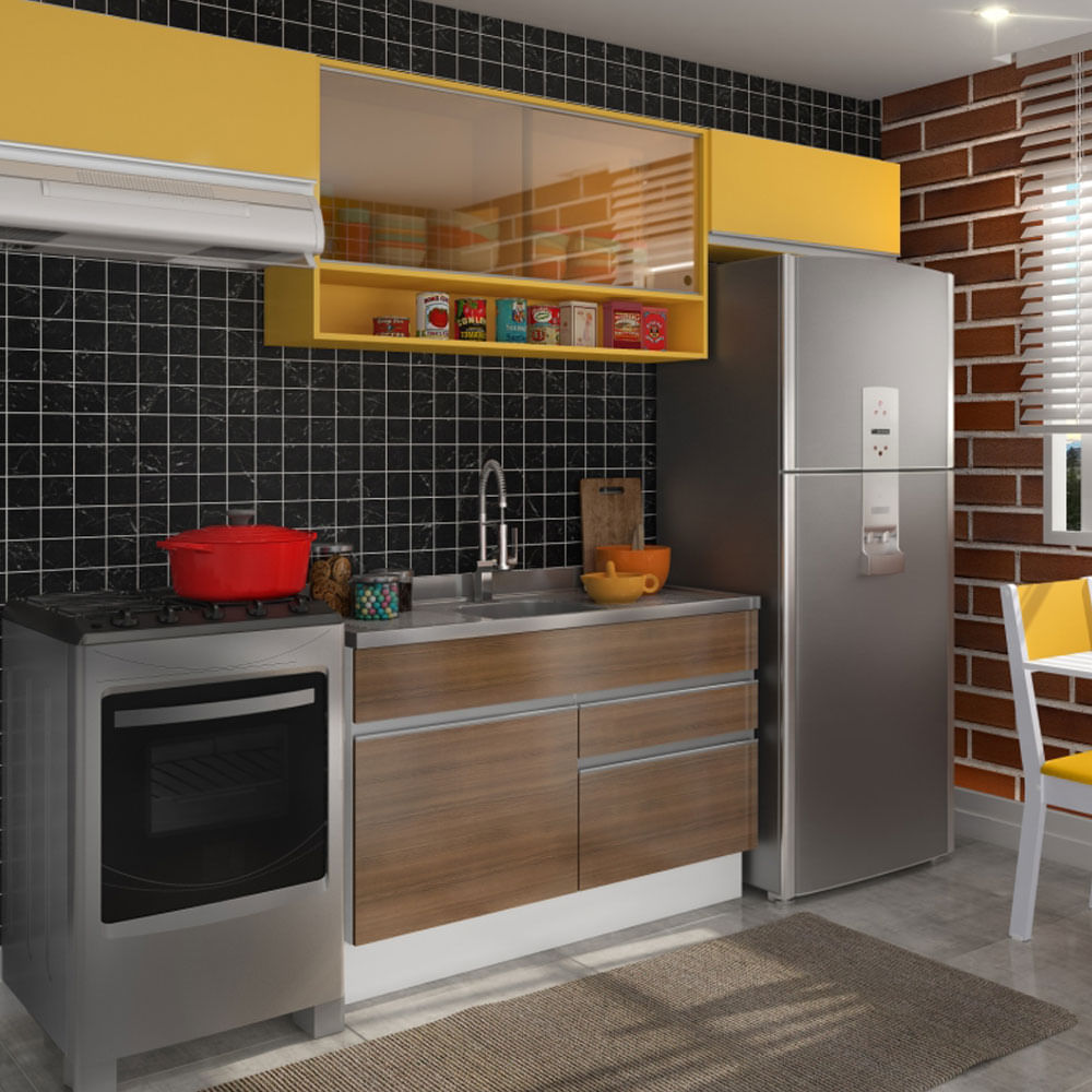 Cozinha Glamy Marina Branco Western Teka Amarelo Madesa Comprar Cozinha Glamy Marina Branco Western Teka Amarelo Madesa Comprar