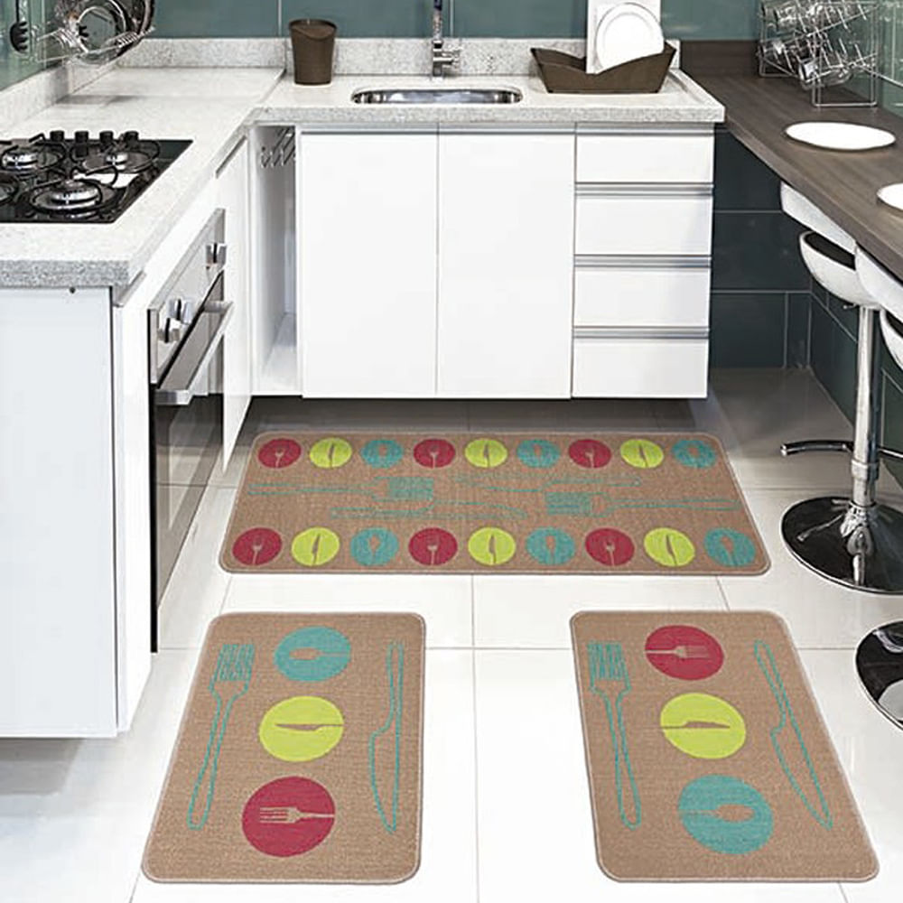 Jogo De Tapetes De Cozinha Gourmet Talher 3 Pe As Jolitex Jogo De Tapetes De Cozinha Gourmet Talher 3 Pe As Jolitex