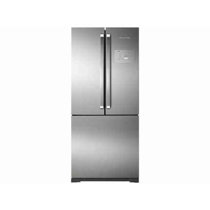 Geladeira Inox Brastemp: imagem de uma geladeira Brastemp Side by Side inverse, que traz o refrigerador na parte de cima e o freezer na de baixo