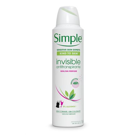 Desodorante Aerosol Simple Invisible 150ml Menor preço em Desodorante Aerosol Simple Invisible 150ml