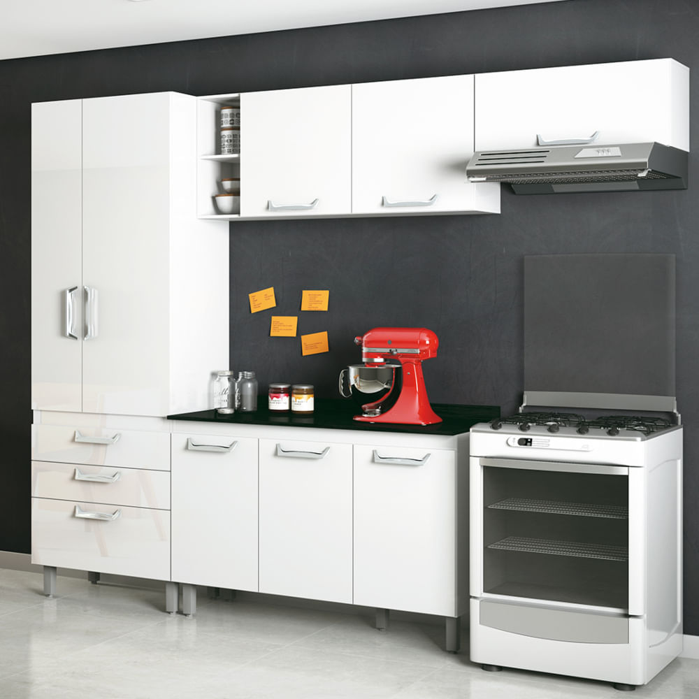 Cozinha Completa Henn Adapt 01 8 Portas E 3 Gavetas Branca Cozinha Completa Henn Adapt 01 8 Portas E 3 Gavetas Branca