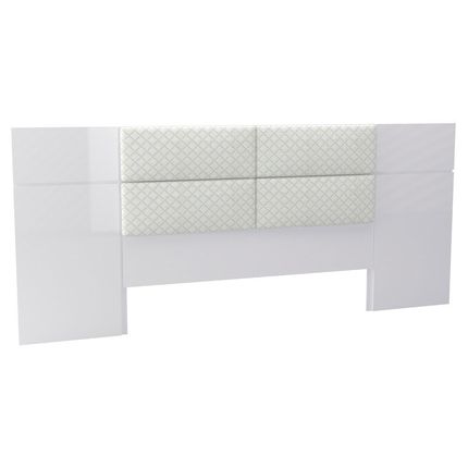 Cabeceira Cama Casal Queen Estofada Branco Losango - Dalla Costa Menor preço em Cabeceira Cama Casal Queen Estofada Branco Losango - Dalla Costa