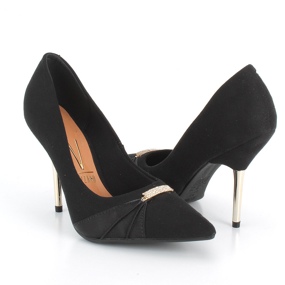 scarpin cetim preto