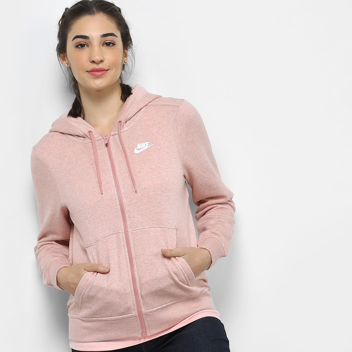 jaqueta nike hoodie fz flc feminina