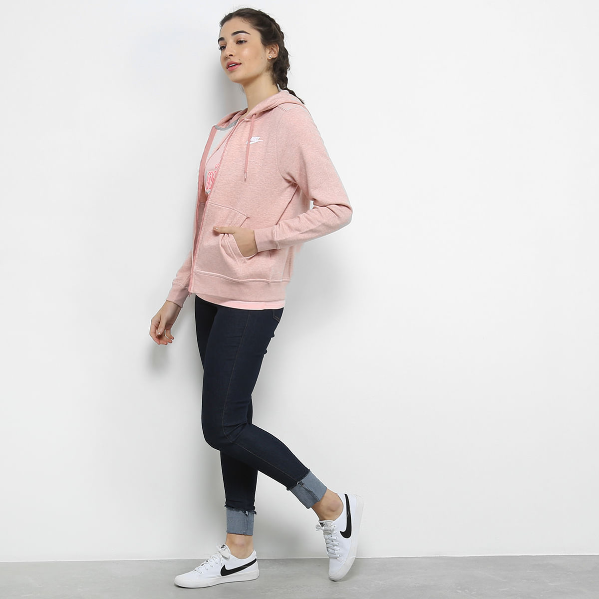 jaqueta nike hoodie fz flc feminina
