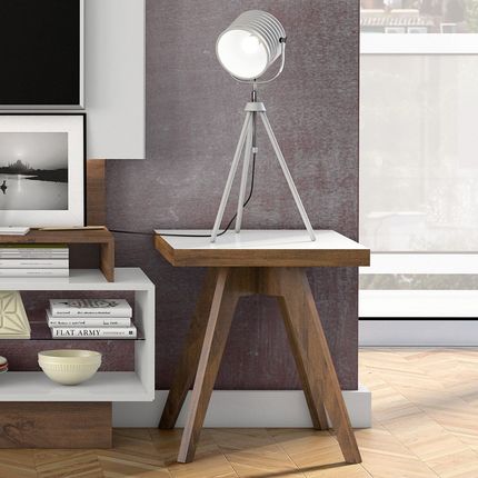 Mesa Lateral Retrô Quadrada Nobre Off White - Dalla Costa Menor preço em Mesa Lateral Retrô Quadrada Nobre Off White - Dalla Costa