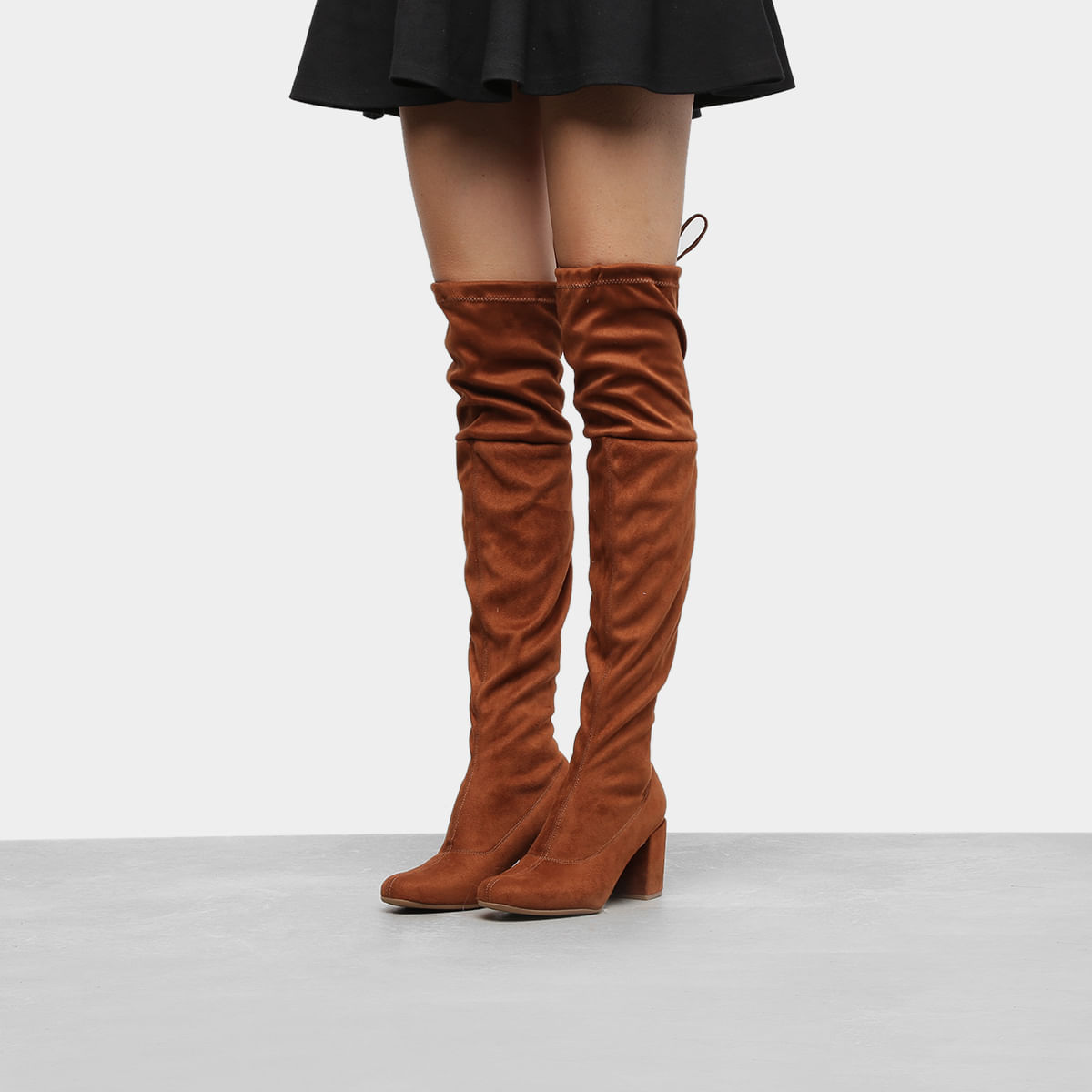 bota over the knee bege