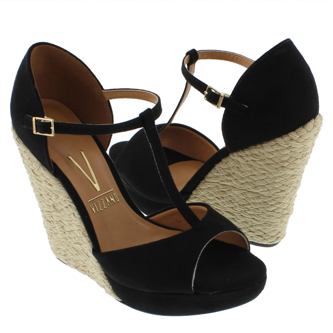 sandália vizzano corda preta