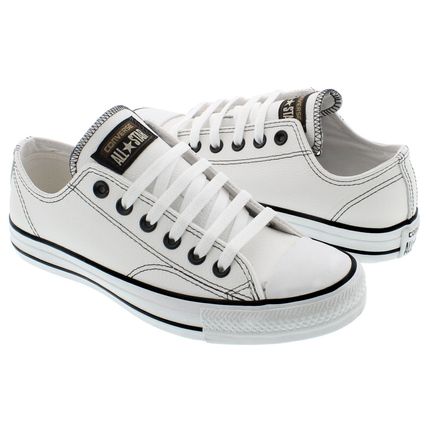converse couro branco