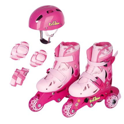 Patins Tri-Line/In-Line Ajustável Aces Fenix 26-29 - Rosa. é ruim? Patins Tri-Line/In-Line Ajustável Aces Fenix 26-29 - Rosa. é boa?
