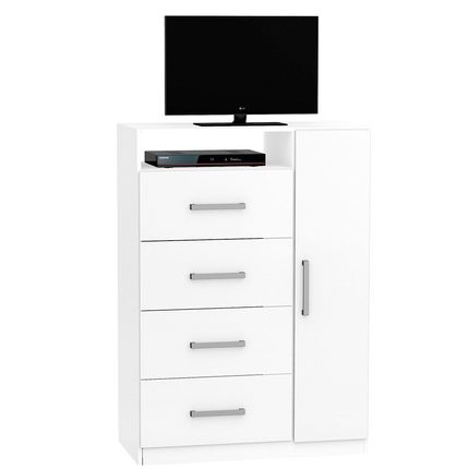 Cômoda Sapateira Primordial 1 Porta 4 Gavetas Branco/artico - Zanzini Menor preço em Cômoda Sapateira Primordial 1 Porta 4 Gavetas Branco/artico - Zanzini