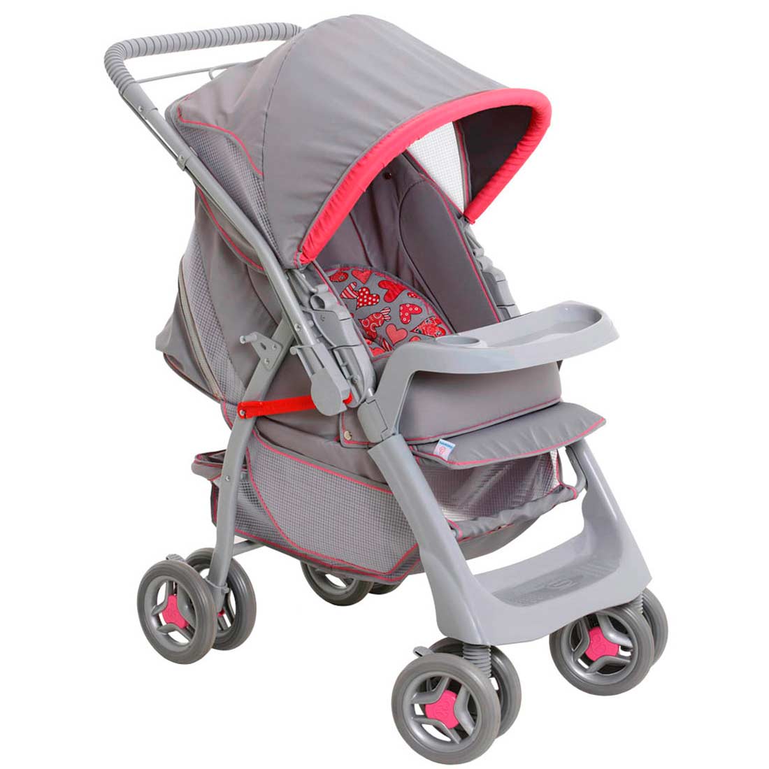 Carrinho De Bebe Galzerano Com Alca Reversivel Bandeja E Encosto Reclinavel Em 3 Posicoes Pegasus Rosa Compre No Shopfacil Com