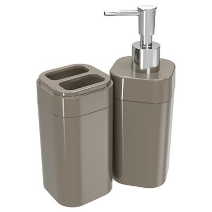 Conjunto para Banheiro Coza Splash Cinza – 2 Peças. Menor preço em Conjunto para Banheiro Coza Splash Cinza – 2 Peças.