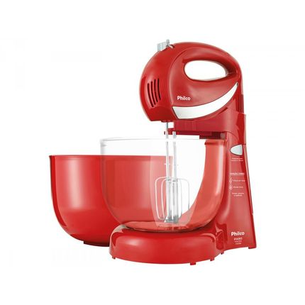 Menor preço em Batedeira Portátil Philco - Vermelha 350W Paris Cristal Maxx 4 Velocidades